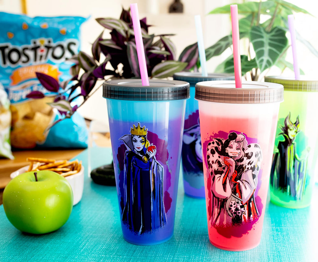 Disney Villains Color-Changing Plastic Tumblers | Set of 4