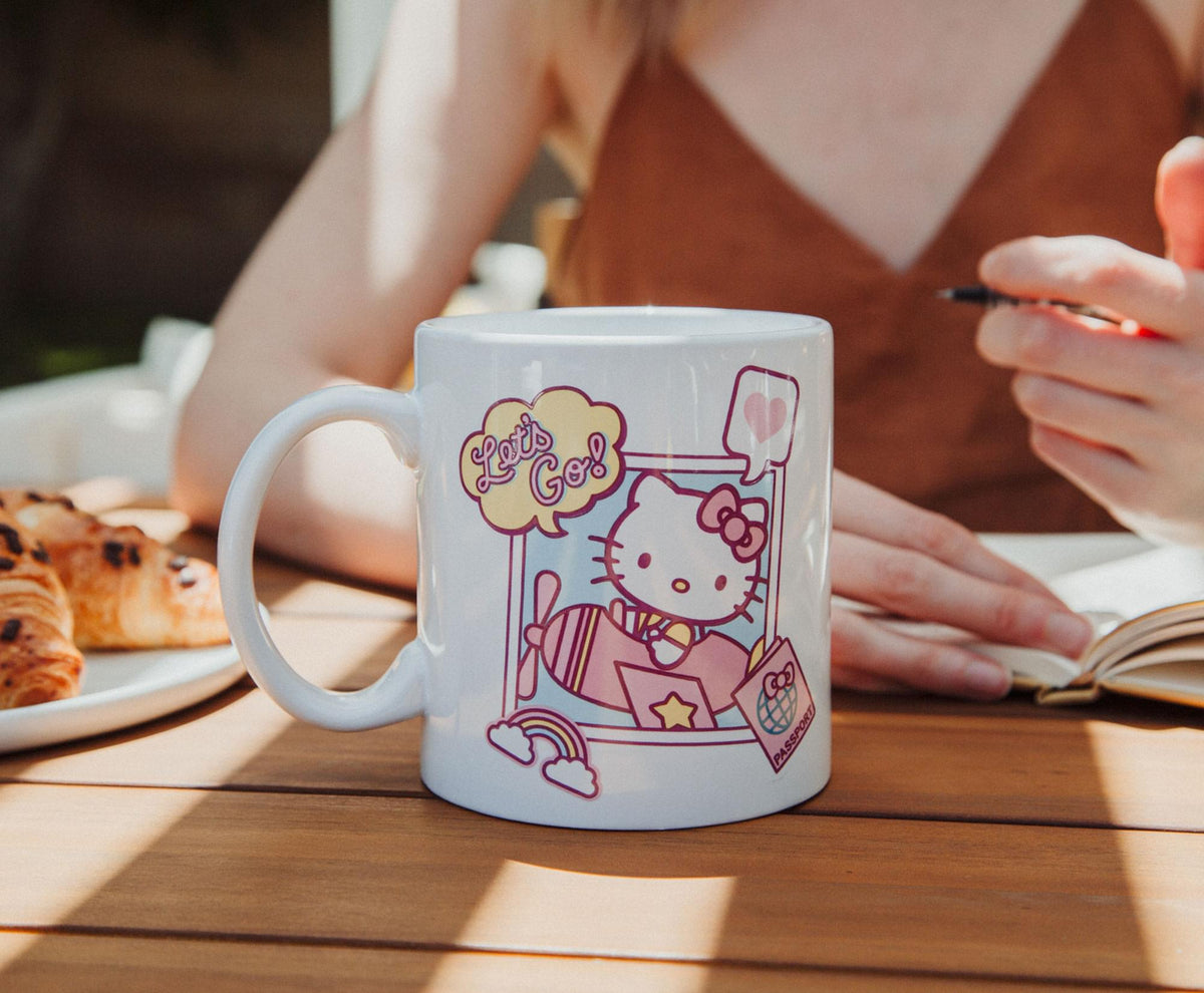 Sanrio Hello Kitty "Let's Go" Travel Destination Ceramic Mug | Holds 20 Ounces