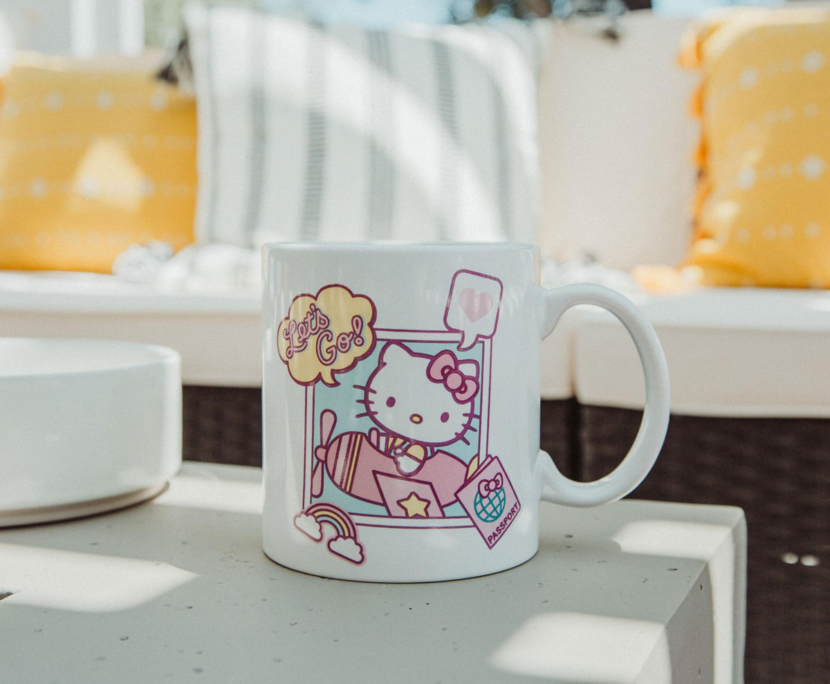 Sanrio Hello Kitty "Let's Go" Travel Destination Ceramic Mug | Holds 20 Ounces
