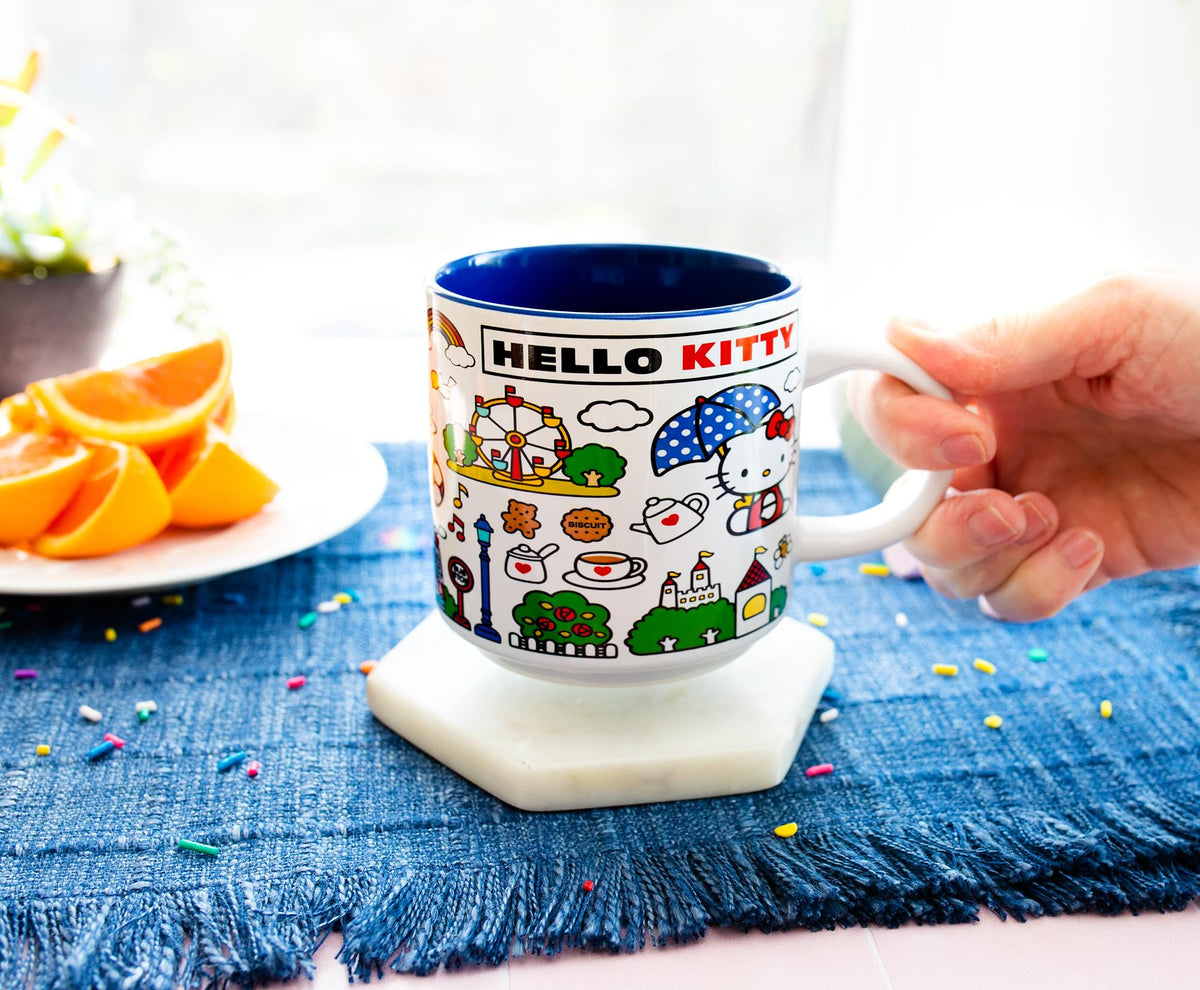 Sanrio Hello Kitty Red Map Ceramic Mug | Holds 13 Ounces