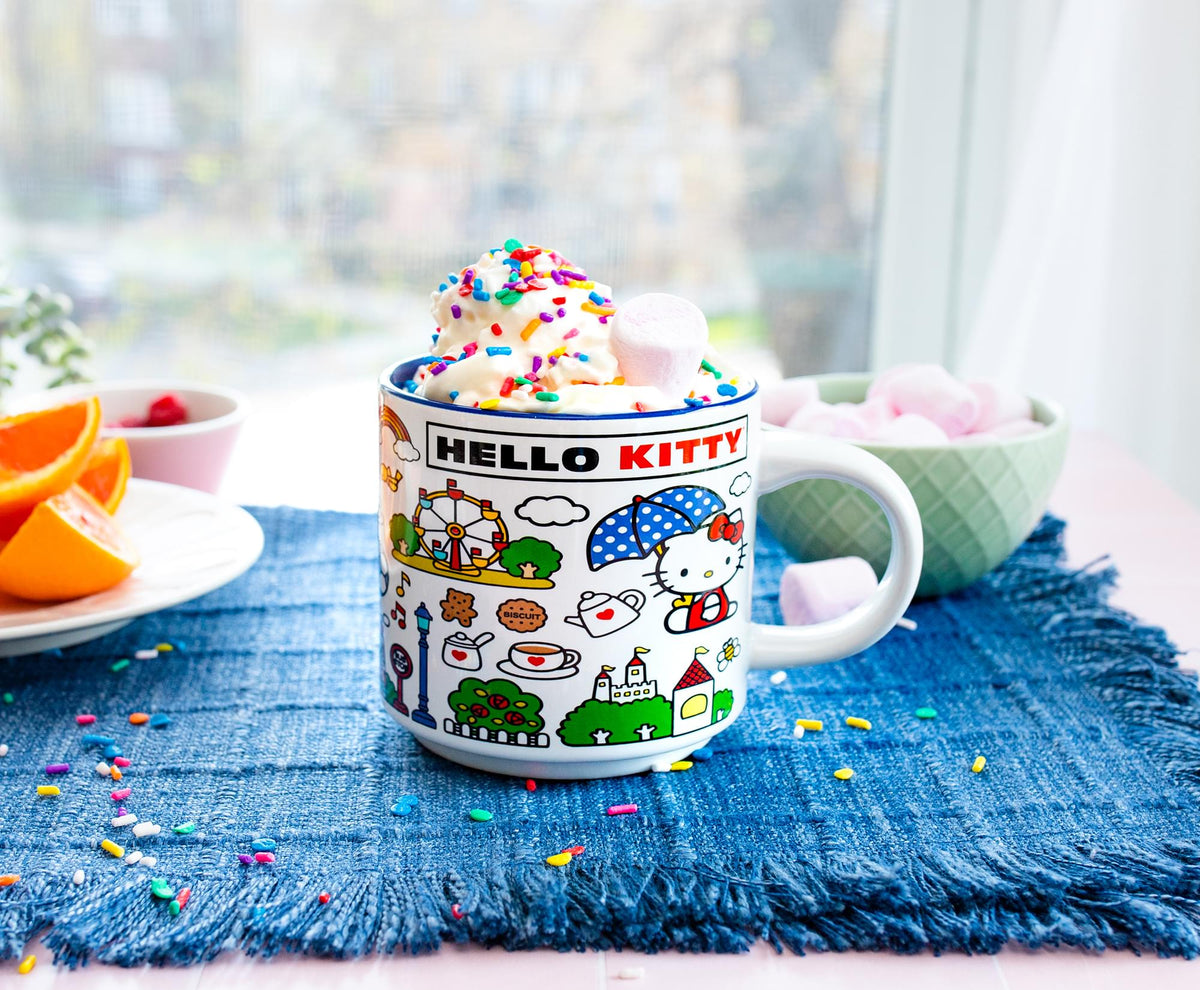 Sanrio Hello Kitty Red Map Ceramic Mug | Holds 13 Ounces