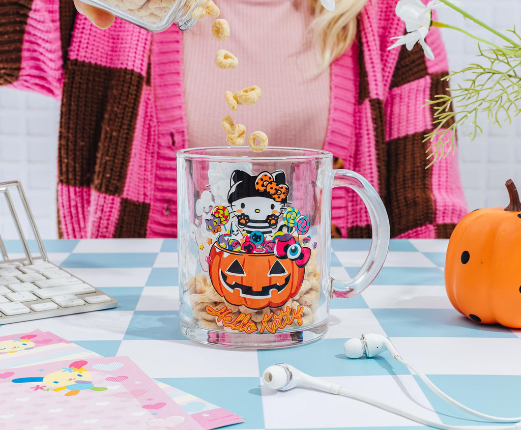 Sanrio Hello Kitty Halloween Glass Mug | Holds 18 Ounces