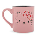 Sanrio Hello Kitty Pink Outline Face Wax Resist Ceramic Mug | Holds 14 Ounces
