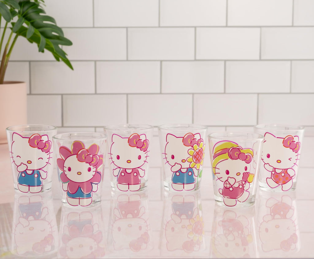 Sanrio Hello Kitty Springtime 2-Ounce Mini Shot Glasses | Set of 6