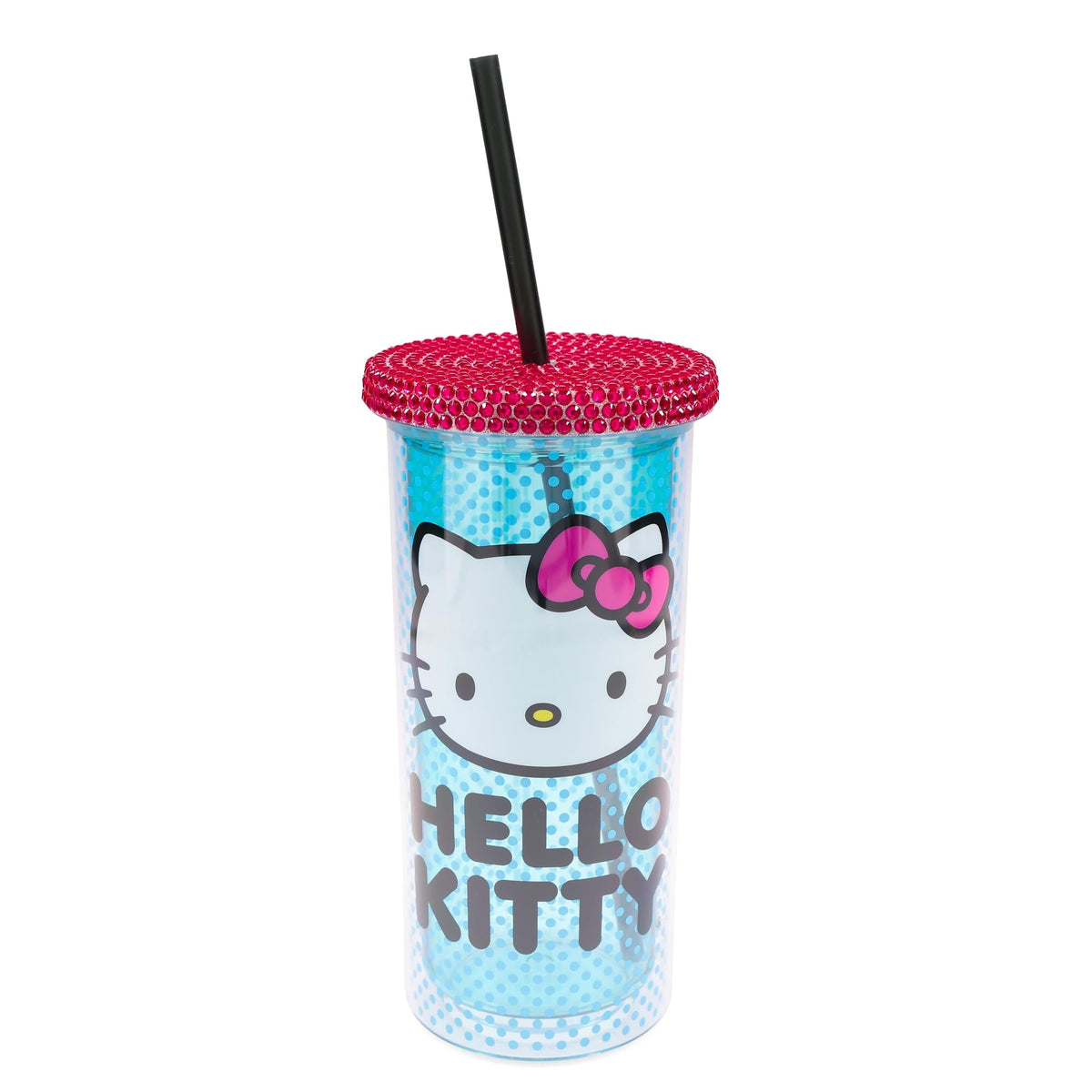 Sanrio Hello Kitty Polka Dots Carnival Cup With Lid and Straw | Holds 20 Ounces