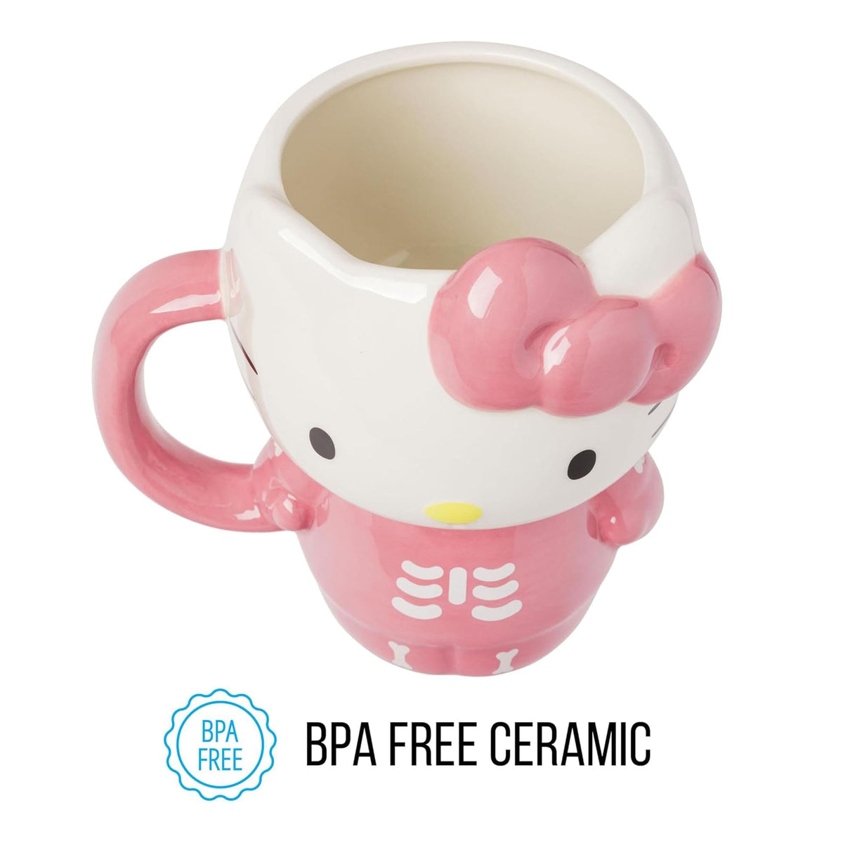 Sanrio Hello Kitty Pink Skeleton Costume 20 Ounce 3D Sculpted Ceramic Mug