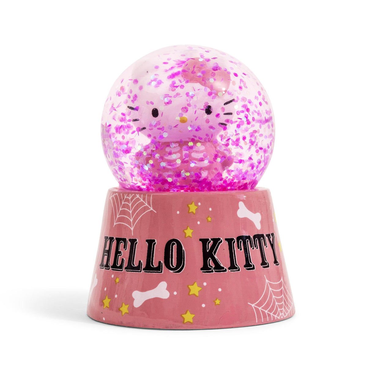 Sanrio Hello Kitty Pink Skeleton 3-Inch Mini Light-Up Snow Globe