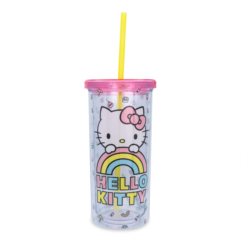 Sanrio Hello Kitty Pastel Rainbow Carnival Cup With Lid | Holds 20 Ounces