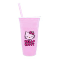 Sanrio Hello Kitty Pink Plastic Tumbler With Lid and Straw | Holds 32 Ounces