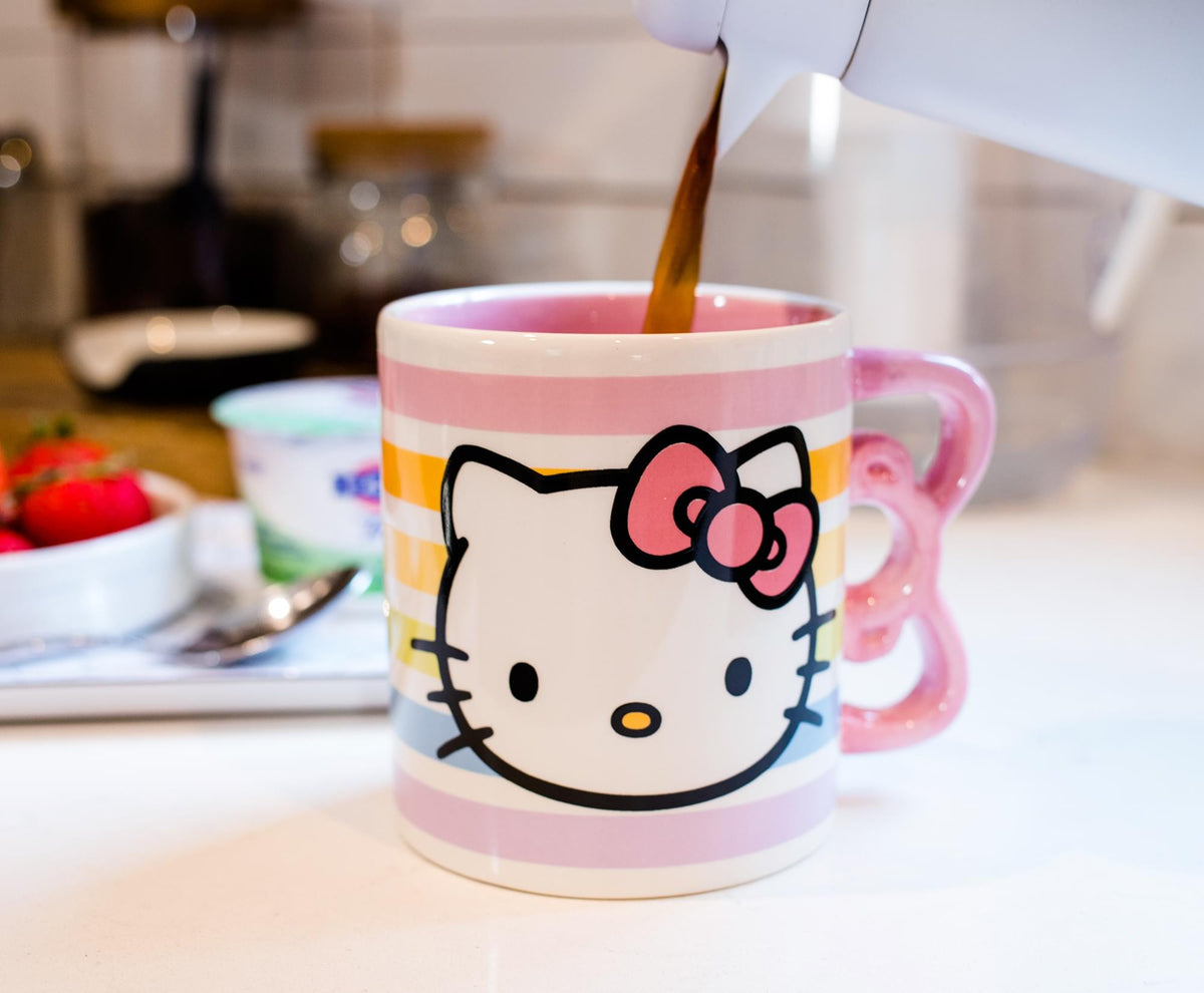 Hello Kitty Bow Handle Ceramic Mug | Holds 20 Ounces