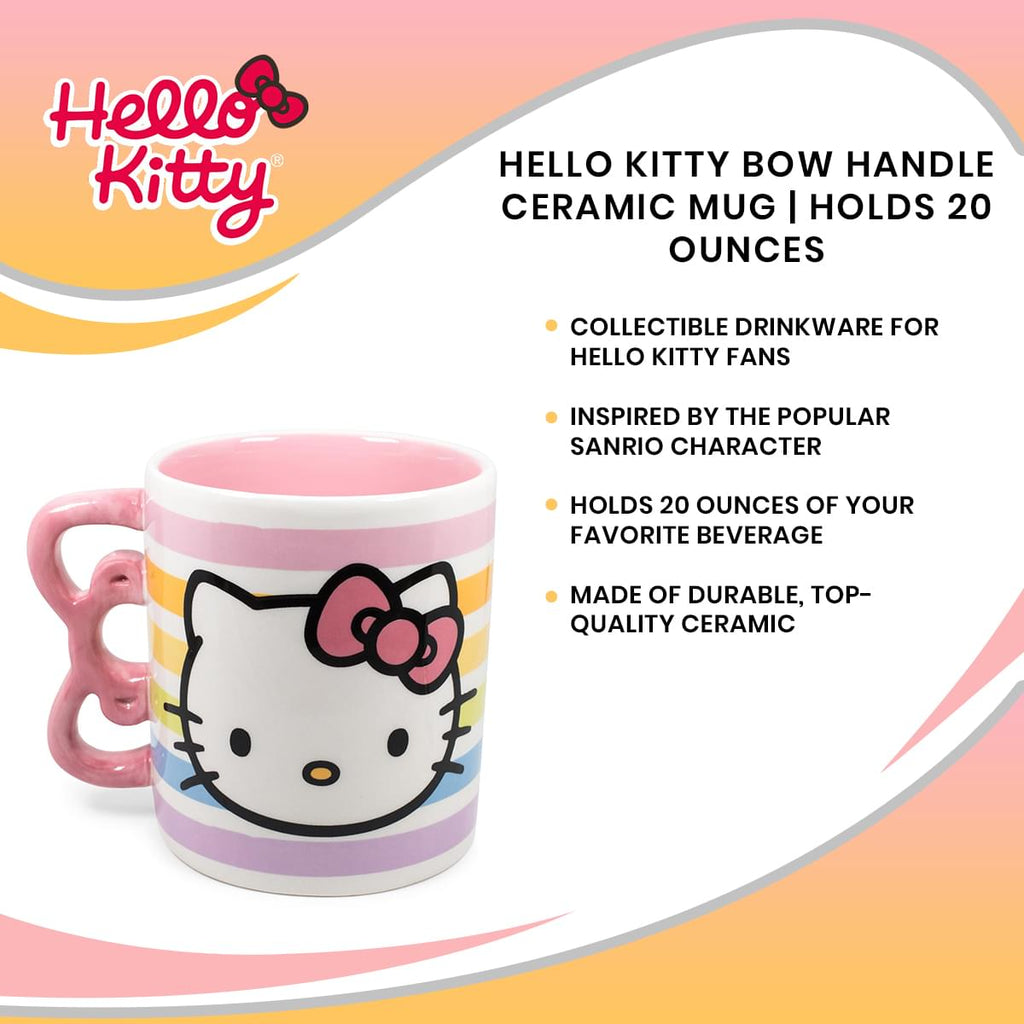 Hello Kitty Bow Handle Ceramic Mug | Holds 20 Ounces