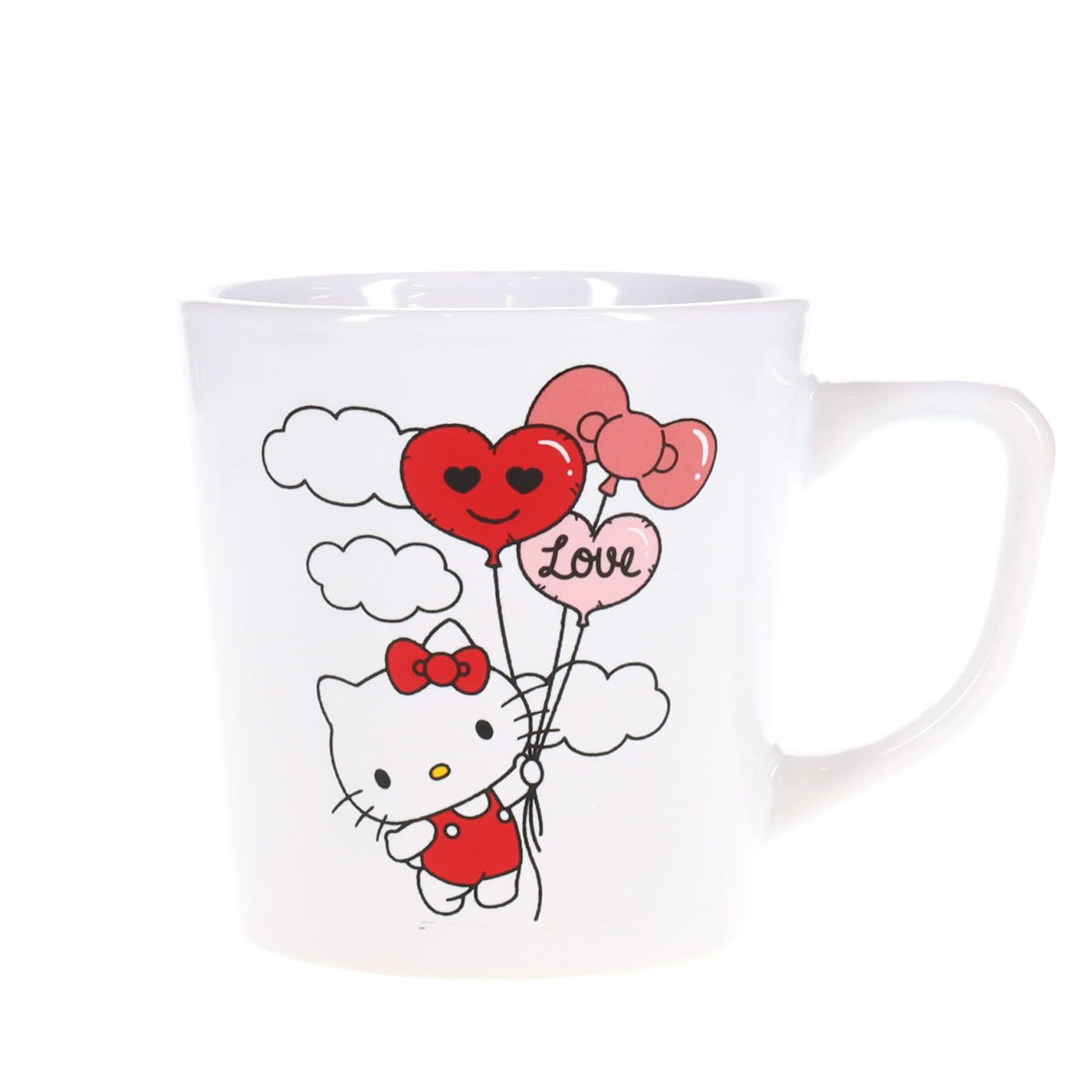 Sanrio Hello Kitty Love Balloon Wide Rim Ceramic Latte Mug | Holds 17 Ounces