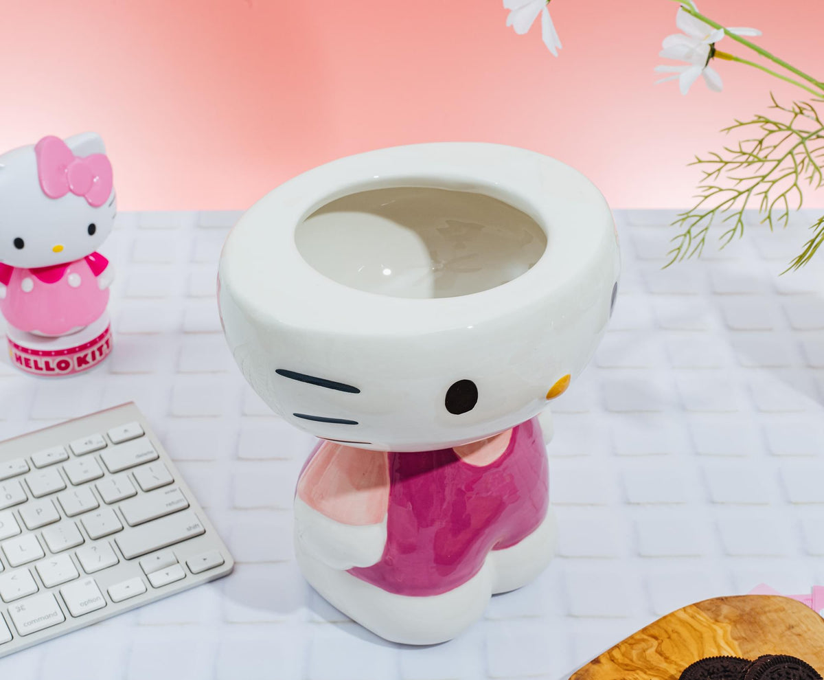 Sanrio Hello Kitty Pink Outfit 10-Inch Sculpted Ceramic Snack Jar
