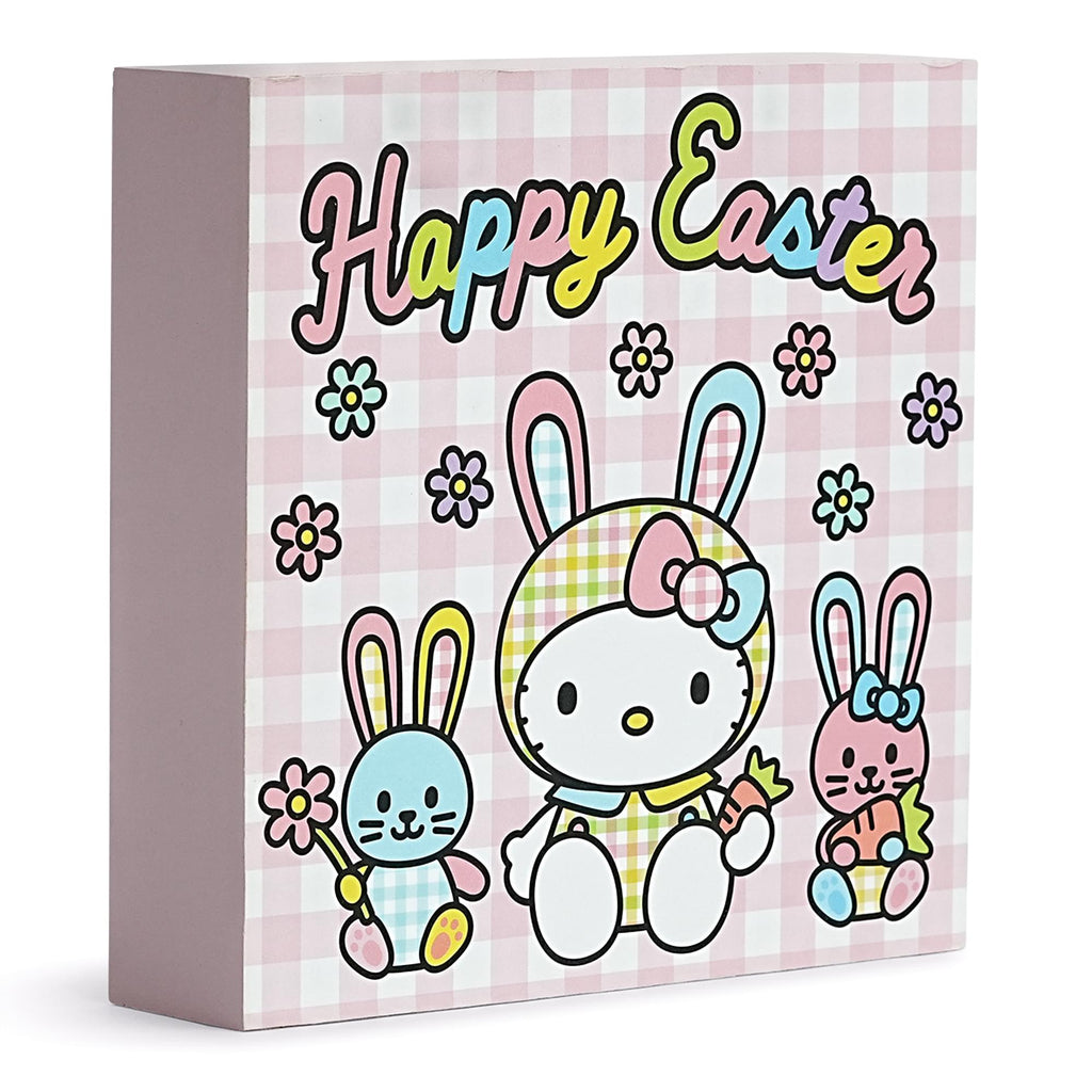 Sanrio Hello Kitty "Happy Easter" 6 x 6 Inch Wood Box Sign