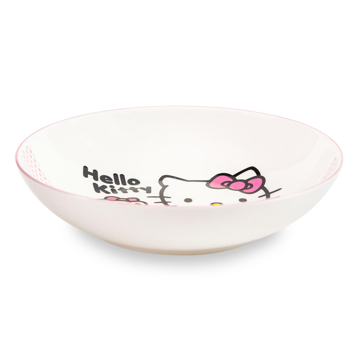 Sanrio Hello Kitty Pink Dots 9-Inch Ceramic Coupe Dinner Bowl