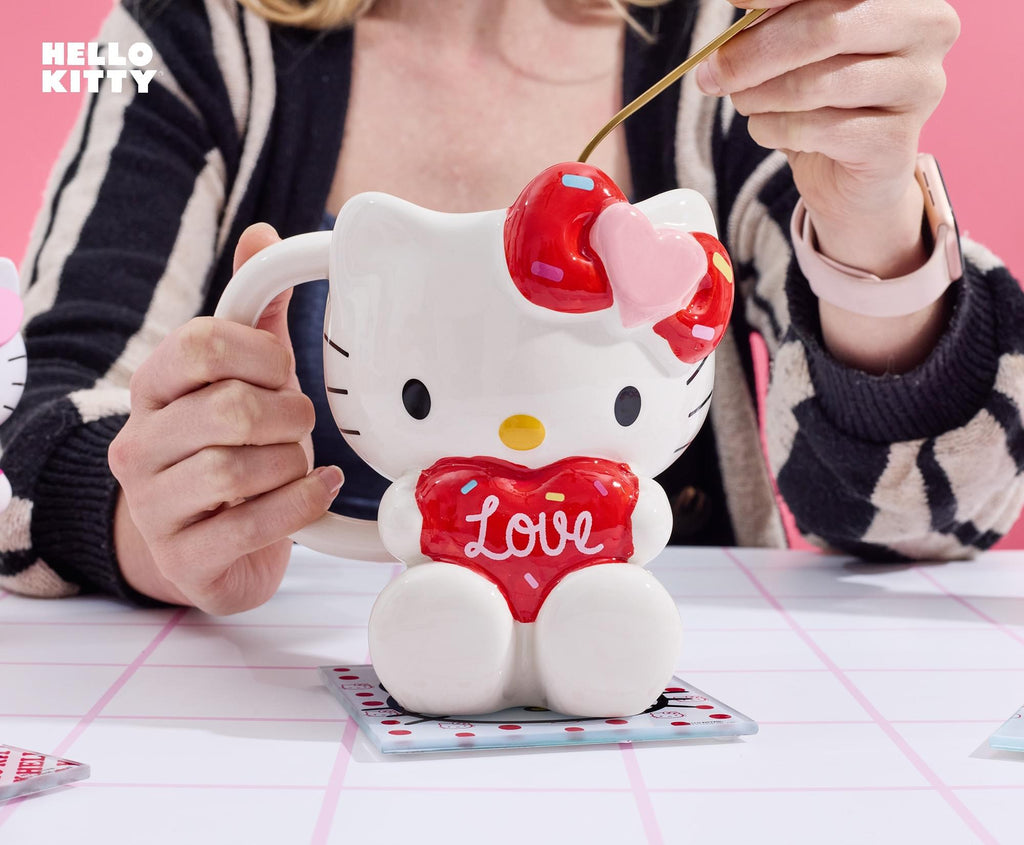 Sanrio Hello Kitty "Love" Sculpted Ceramic Mug | Holds 20 Ounces