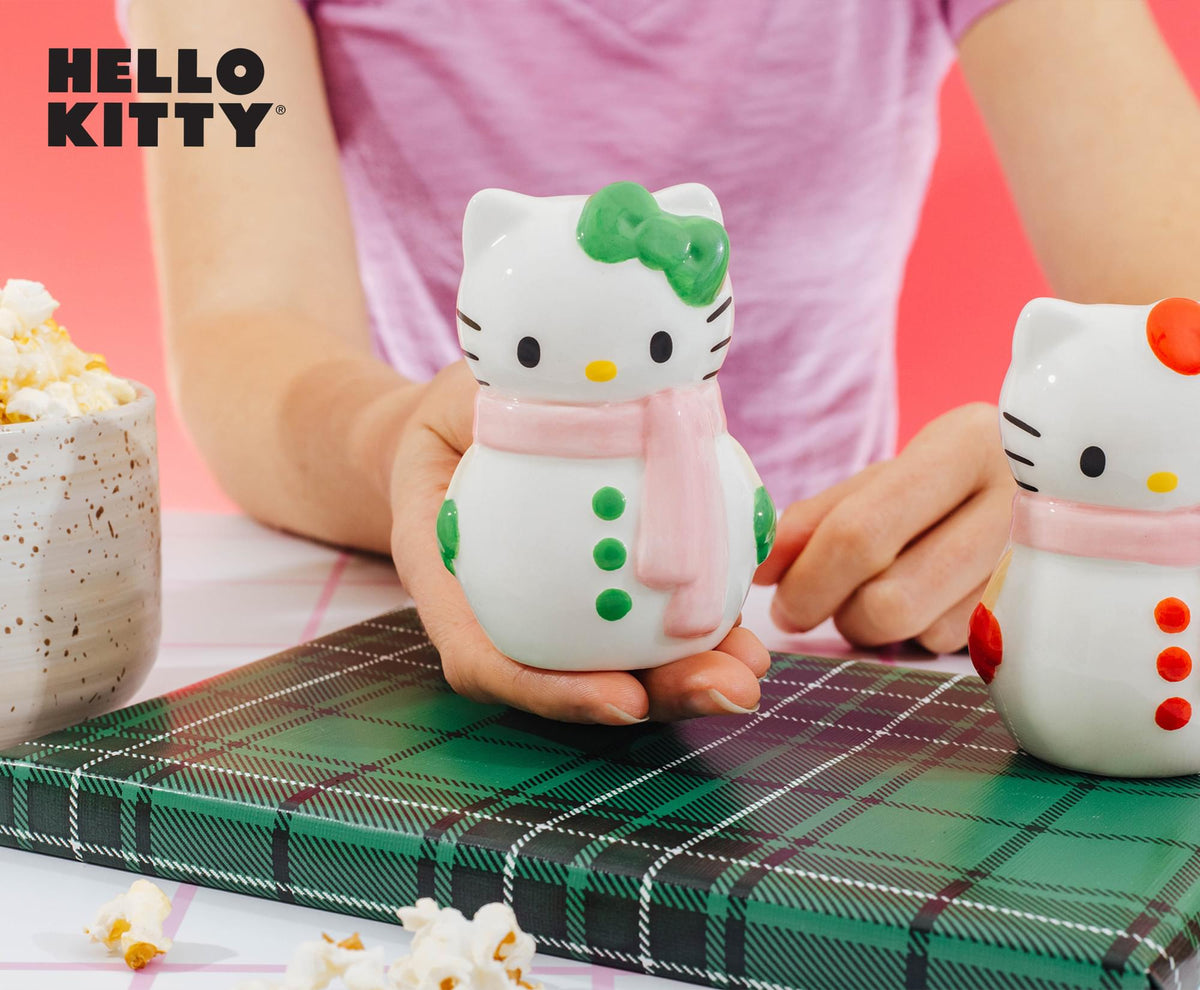 Sanrio Hello Kitty Snowman Ceramic Salt and Pepper Shaker Set