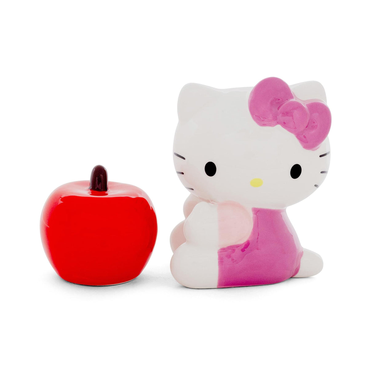 Sanrio Hello Kitty and Apple Ceramic Salt and Pepper Shaker Set