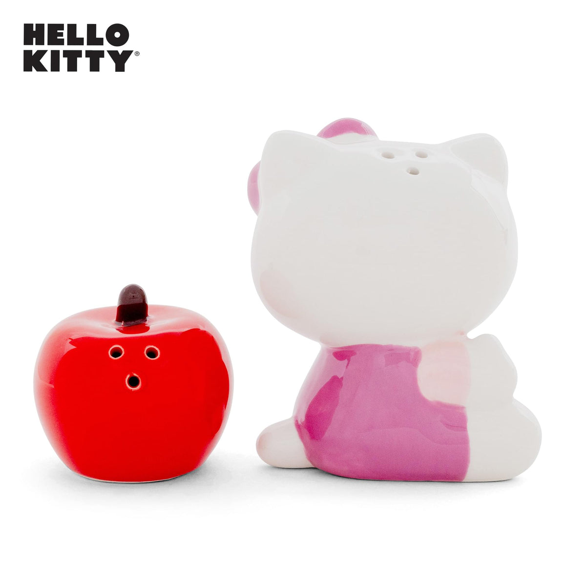 Sanrio Hello Kitty and Apple Ceramic Salt and Pepper Shaker Set