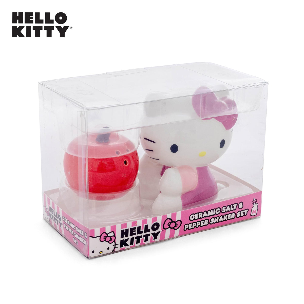 Sanrio Hello Kitty and Apple Ceramic Salt and Pepper Shaker Set
