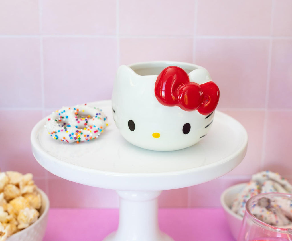 Sanrio Hello Kitty Red Bow Sculpted Ceramic Mini Mug | Holds 3 Ounces