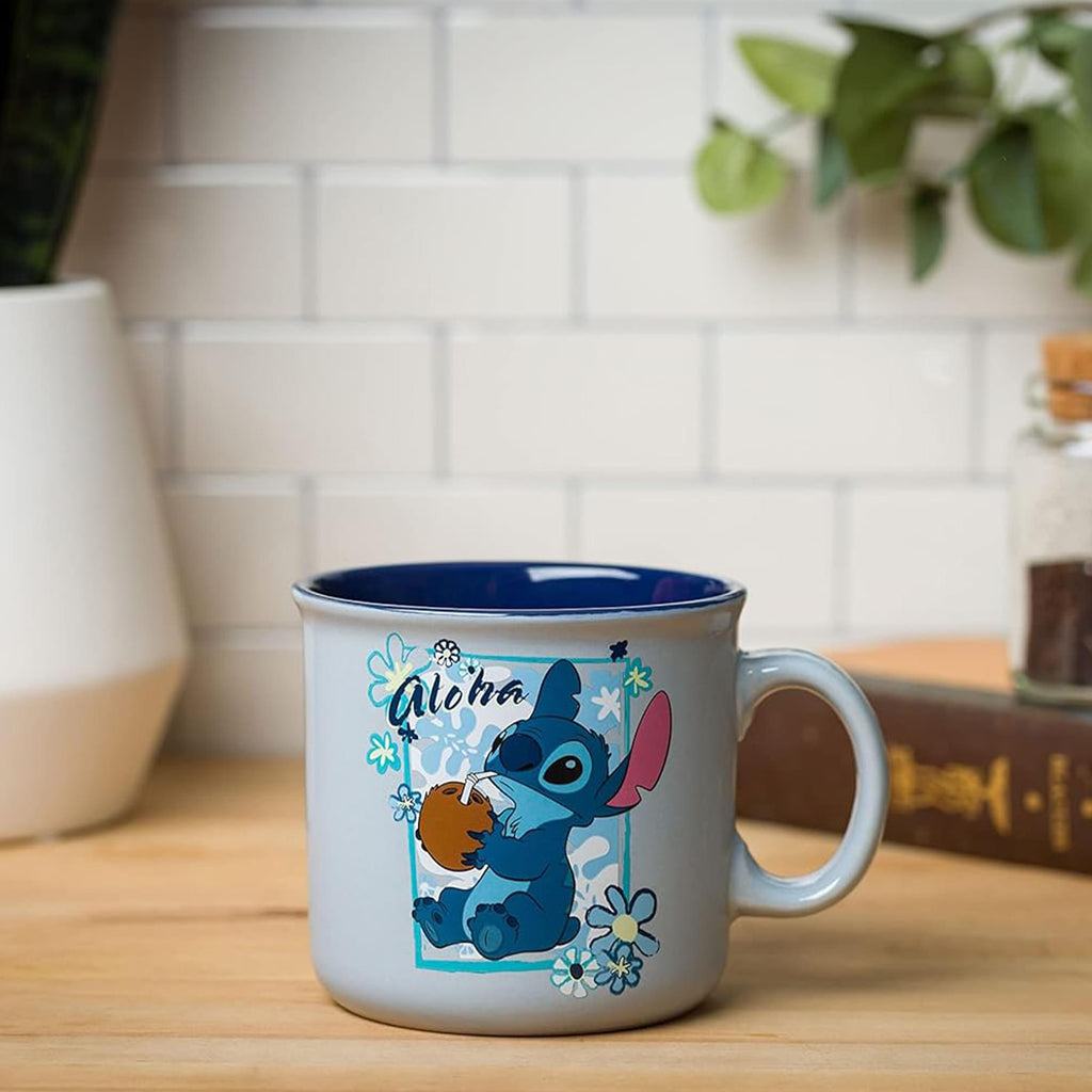 Disney Lilo & Stitch "Aloha" Ceramic Camper Mug | Holds 20 Ounces