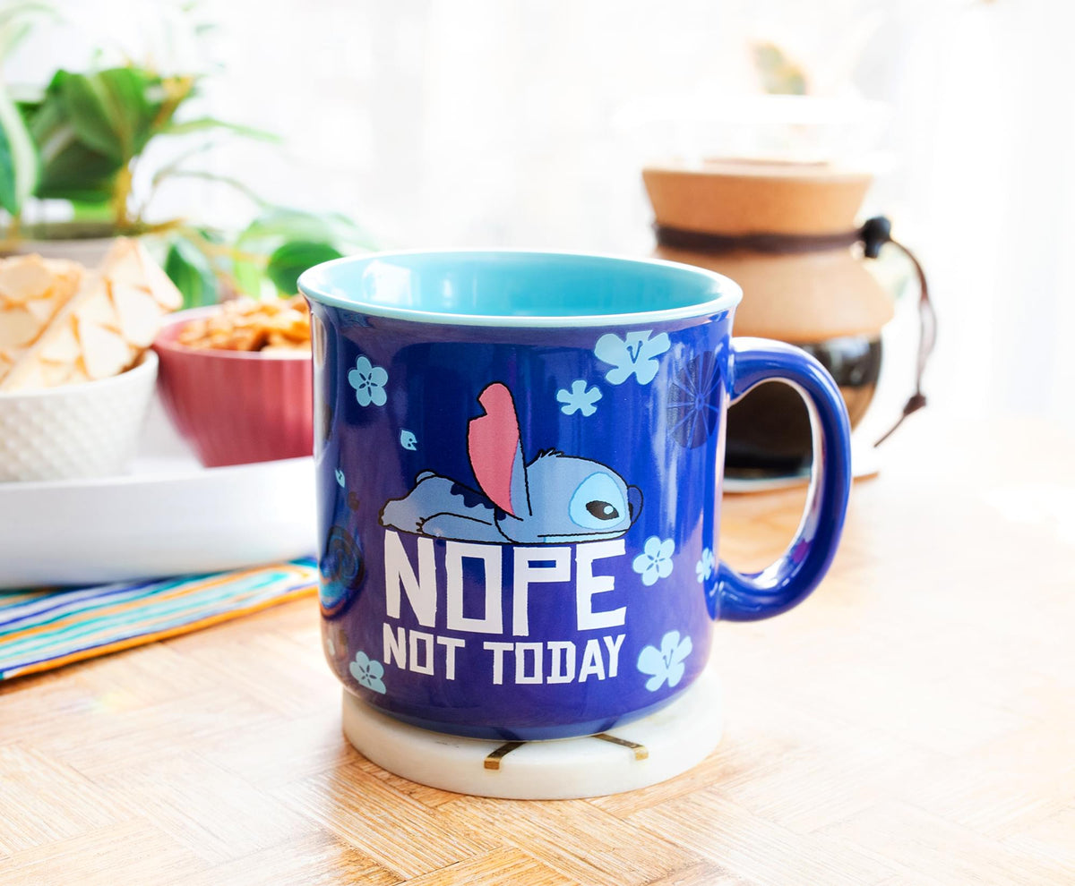 Disney Lilo & Stitch "Nope Not Today" Ceramic Camper Mug | Holds 20 Ounces
