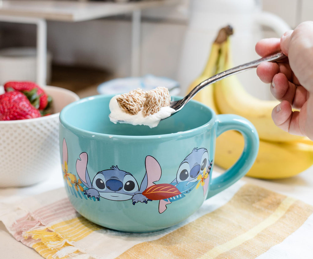 Disney Lilo & Stitch Aloha Ceramic Soup Mug With Vented Lid | Holds 24 Ounces