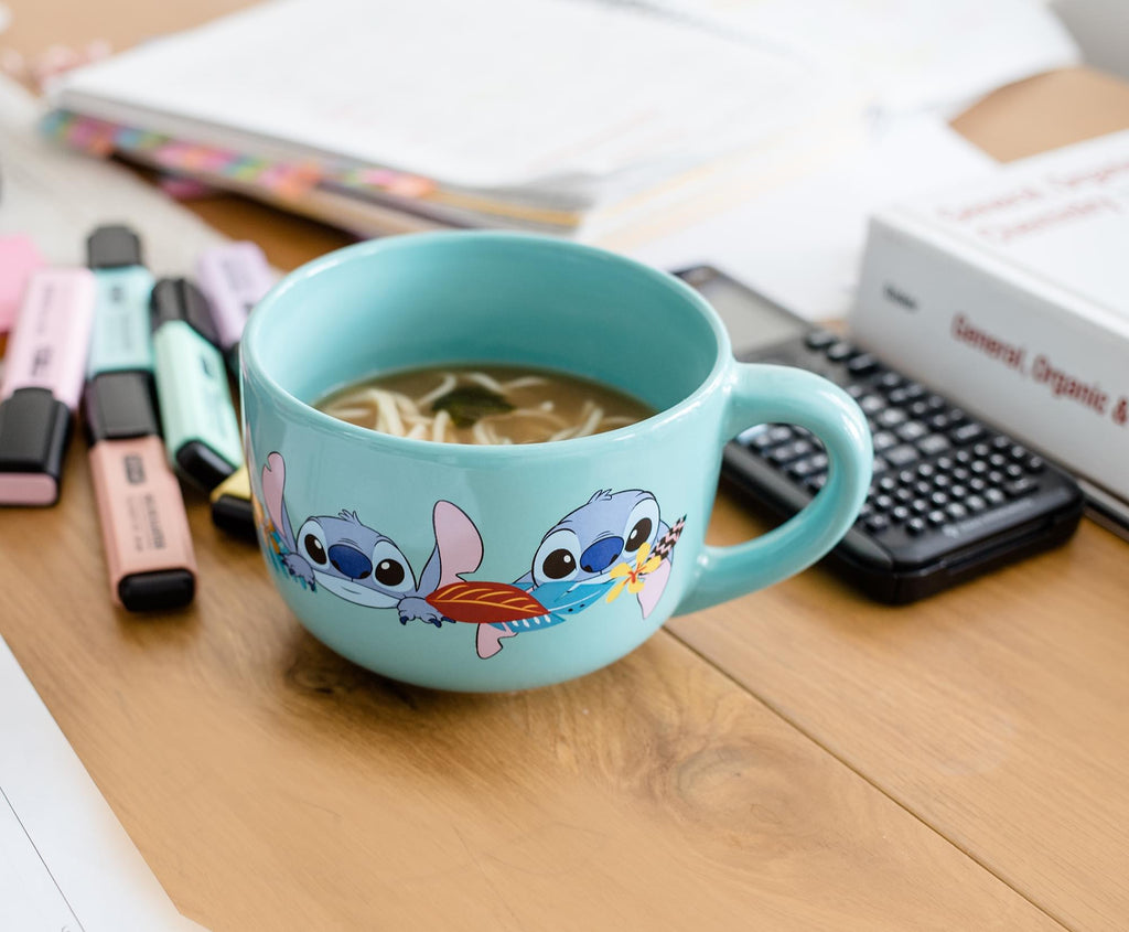 Disney Lilo & Stitch Aloha Ceramic Soup Mug With Vented Lid | Holds 24 Ounces