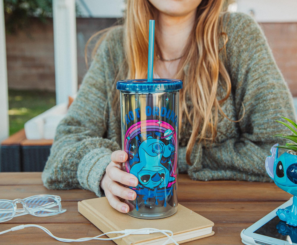Disney Lilo & Stitch "So Not Ordinary" 20-Ounce Carnival Cup With Lid and Straw