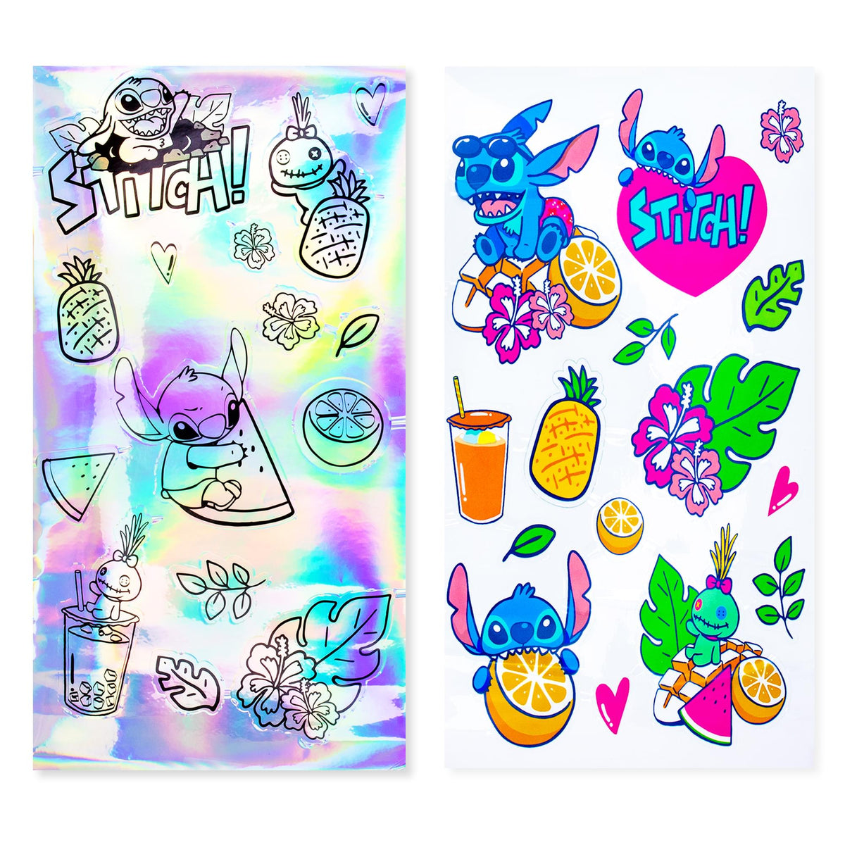 Disney Lilo & Stitch Bubble Tea Plastic Water Bottle and Decal Sticker Set
