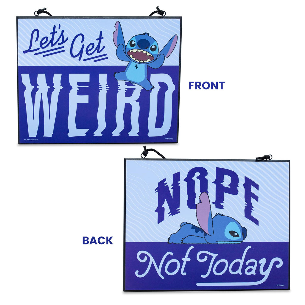 Disney Lilo & Stitch "Let's Get Weird" Reversible Hanging Sign Wall Art