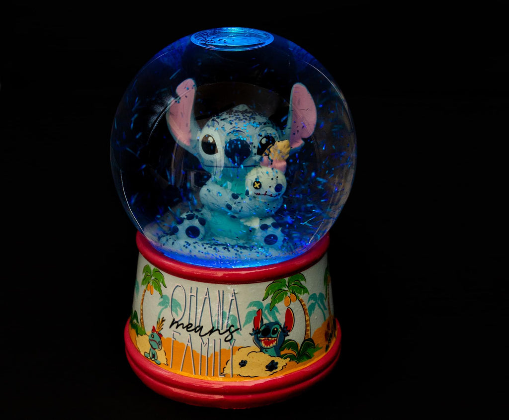 Disney Lilo & Stitch Ohana Light-Up Collectible Snow Globe | 6 Inches Tall