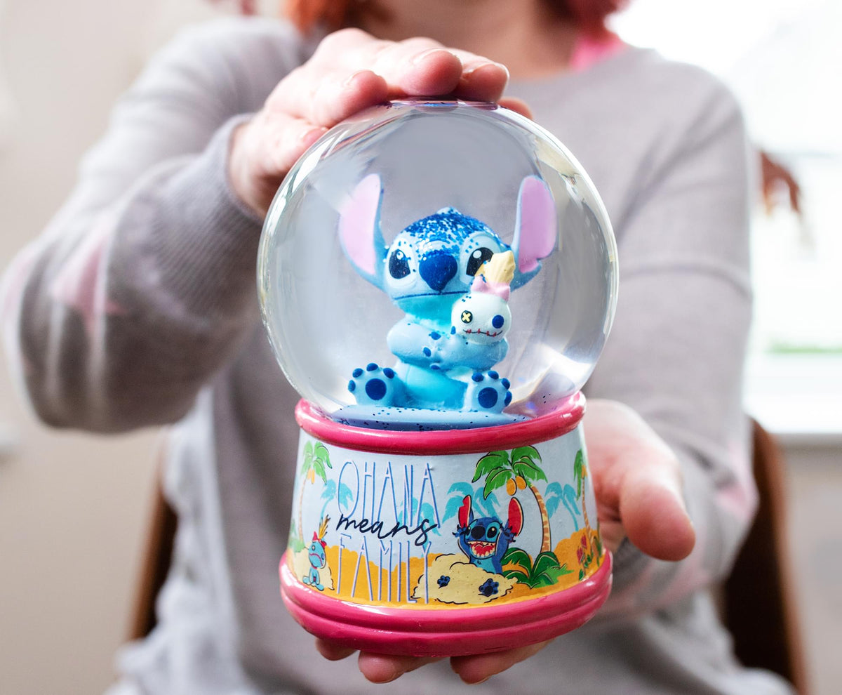 Disney Lilo & Stitch Ohana Light-Up Collectible Snow Globe | 6 Inches Tall