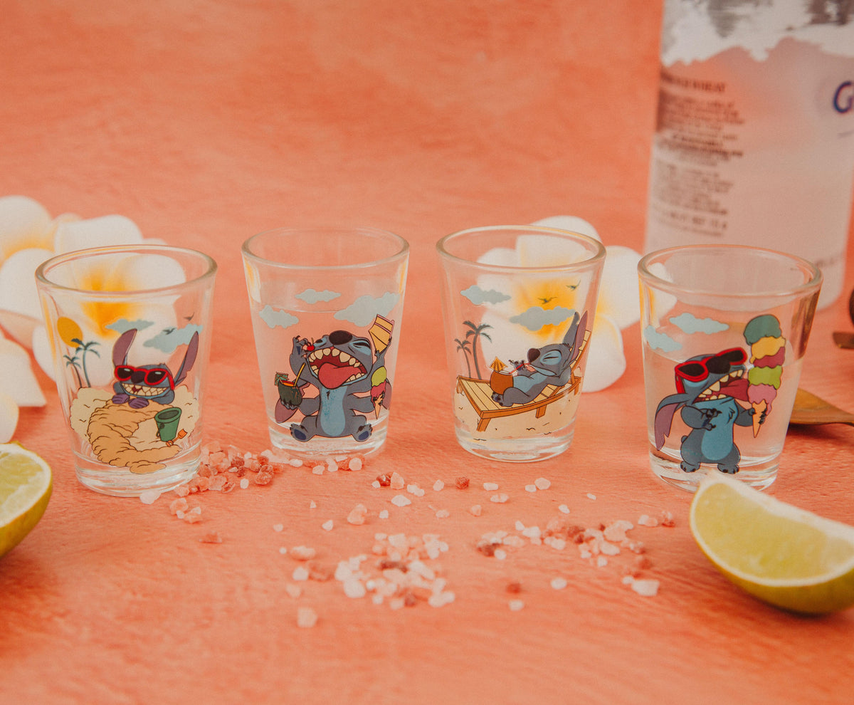Disney Lilo & Stitch Beach Day 1.5-Ounce Mini Shot Glasses | Set of 4