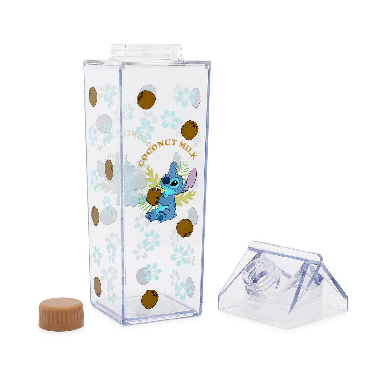 Disney Lilo & Stitch Coconuts Plastic Milk Carton Bottle | Holds 16 Ounces