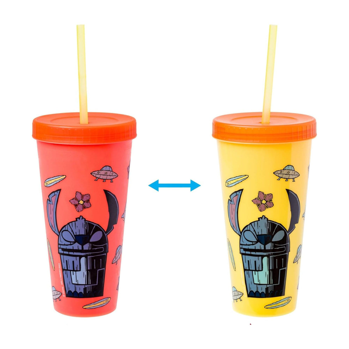Disney Lilo & Stitch Tiki 24-Ounce Color-Changing Plastic Tumbler Set