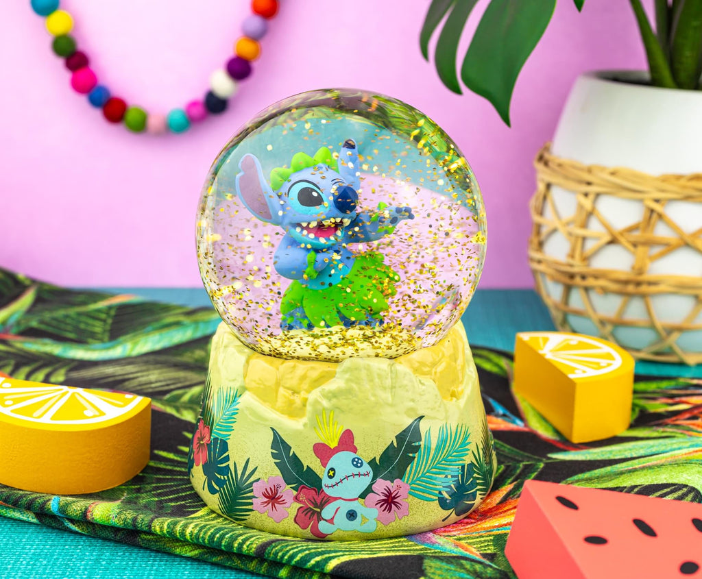 Disney Lilo & Stitch Hula Dancing Snow Globe | 6 Inches Tall