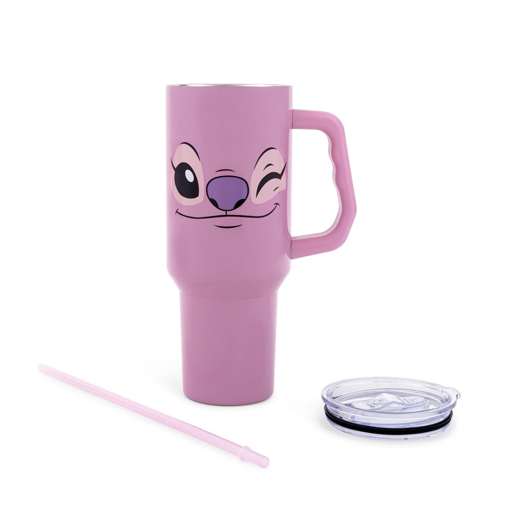 Disney Lilo & Stitch Angel Stainless Steel Tumbler With Handle | Holds 40 Ounces