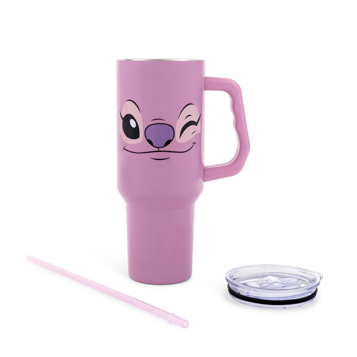 Disney Lilo & Stitch Angel Stainless Steel Tumbler With Handle | Holds 40 Ounces