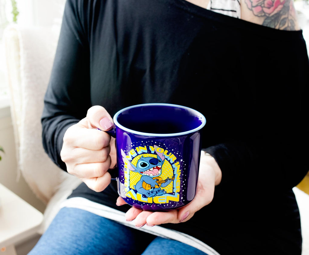 Disney Lilo & Stitch "Believe In Your Inner Alien" Camper Mug | Holds 20 Ounces