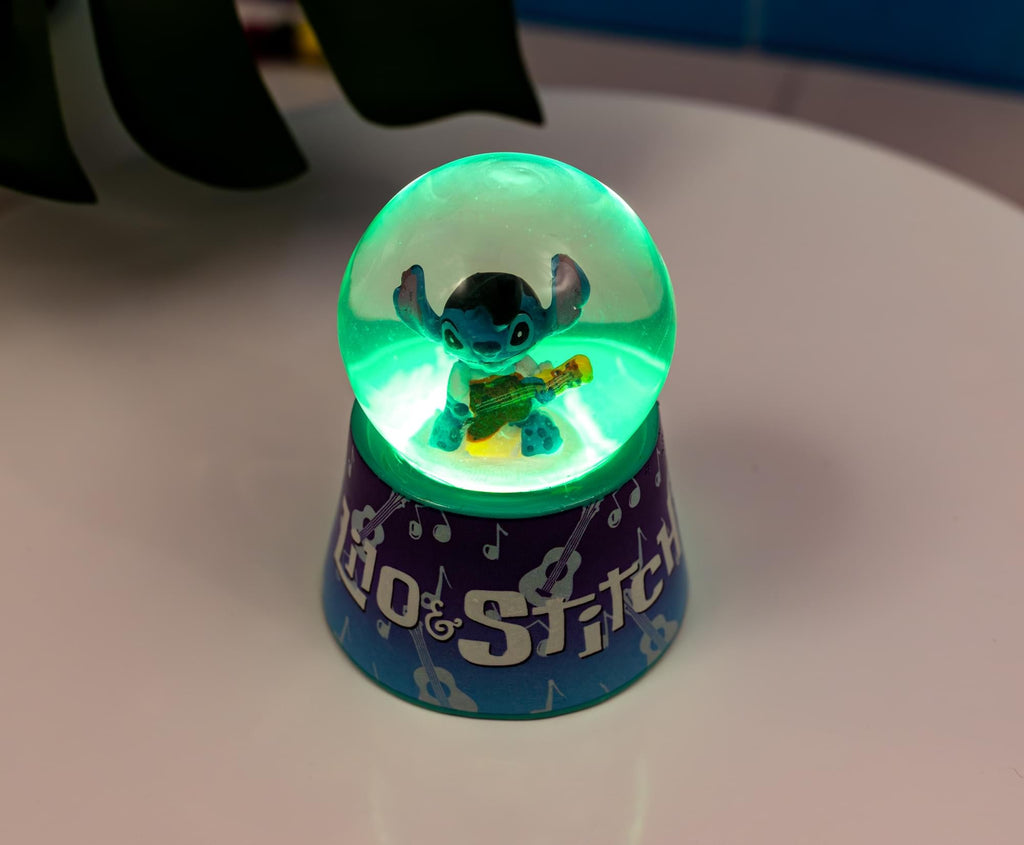 Disney Lilo & Stitch Elvis Stitch 3-Inch Mini Light-Up Snow Globe