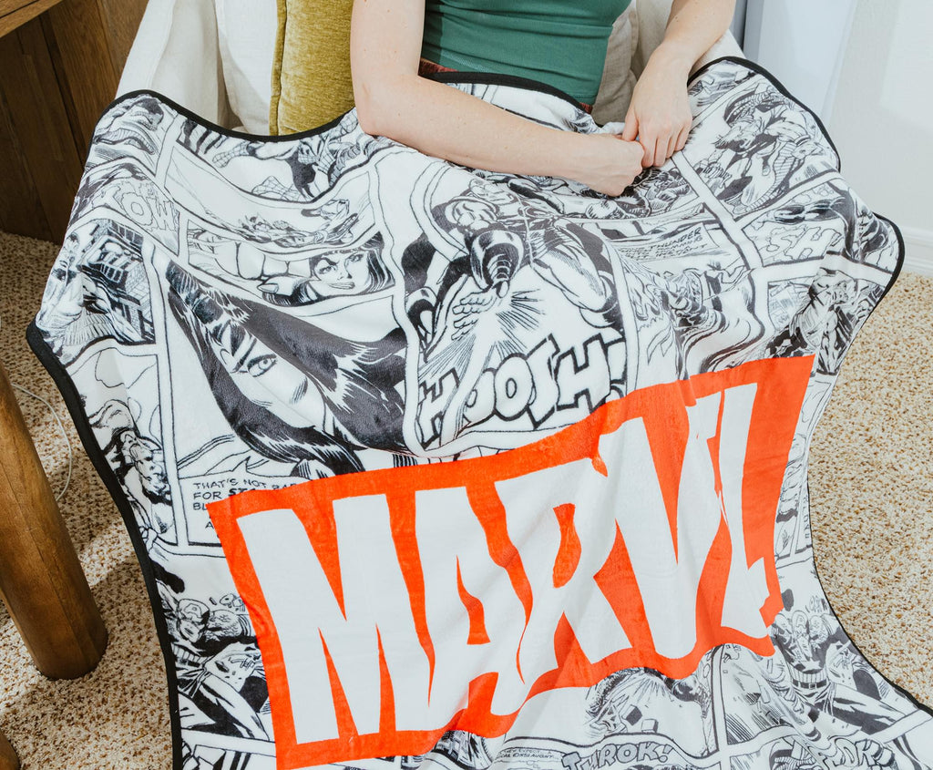 Marvel Comics Avengers Comic Panels Fleece Throw Blanket | 45 x 60 Inches