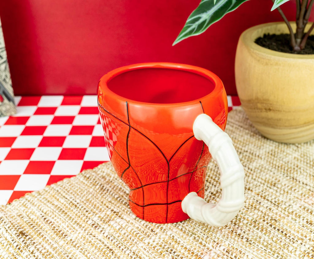 Marvel Spider-Man Head 3D Sculpted Ceramic Mug With Web Handle | Holds 30 Ounces