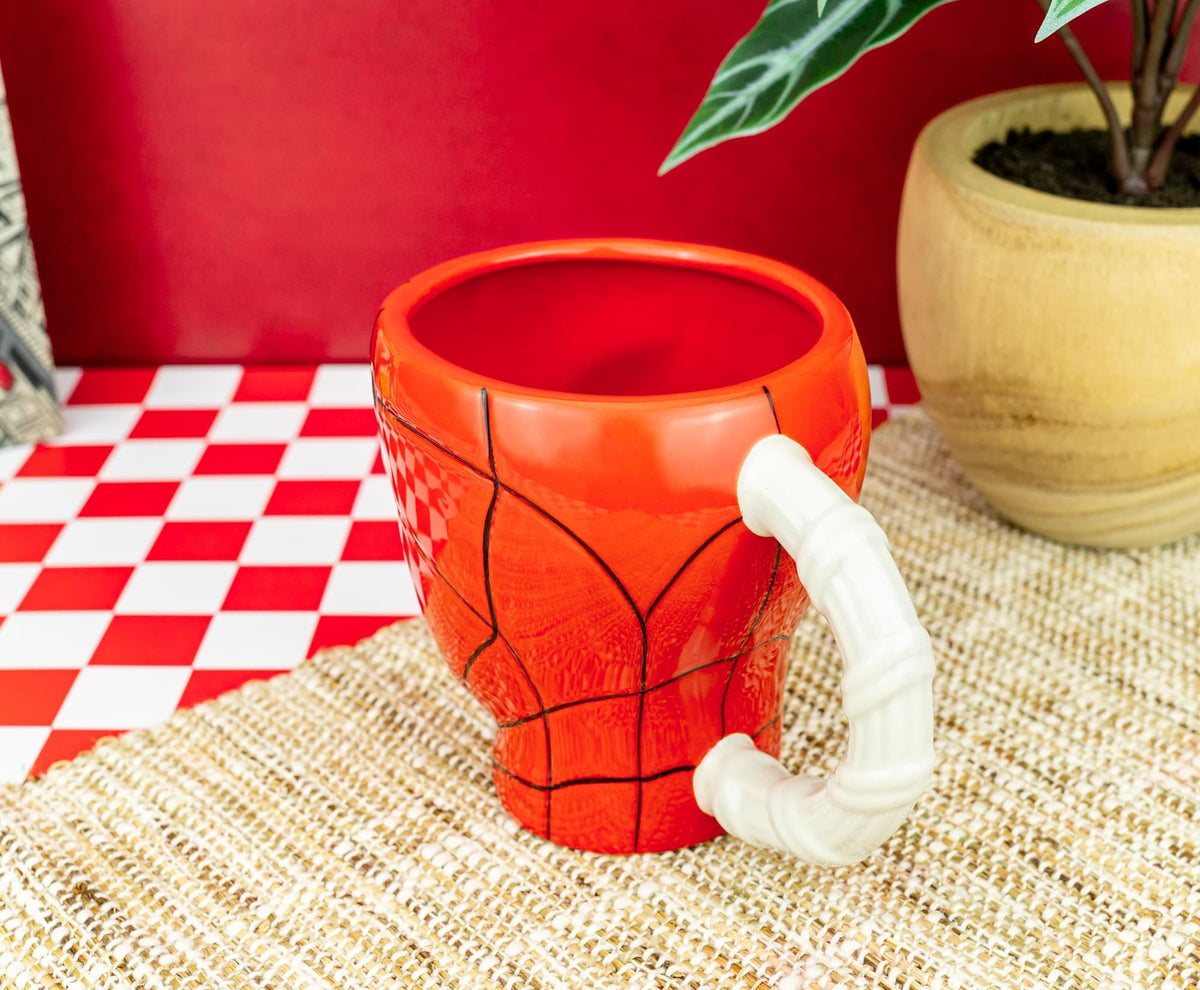 Marvel Spider-Man Head 3D Sculpted Ceramic Mug With Web Handle | Holds 30 Ounces