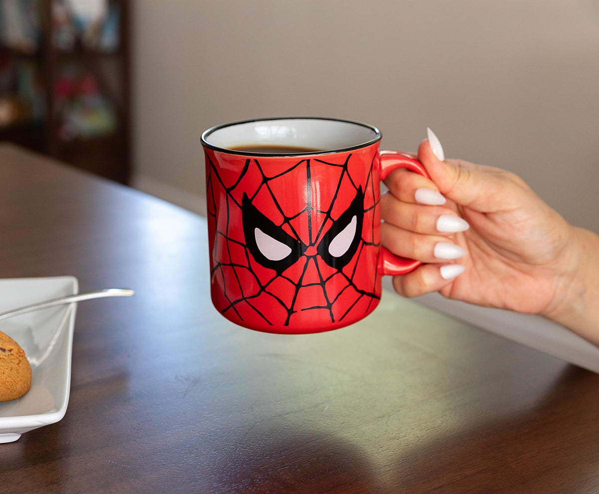 Marvel Spider-Man Face Ceramic Camper Mug | Holds 20 Ounces