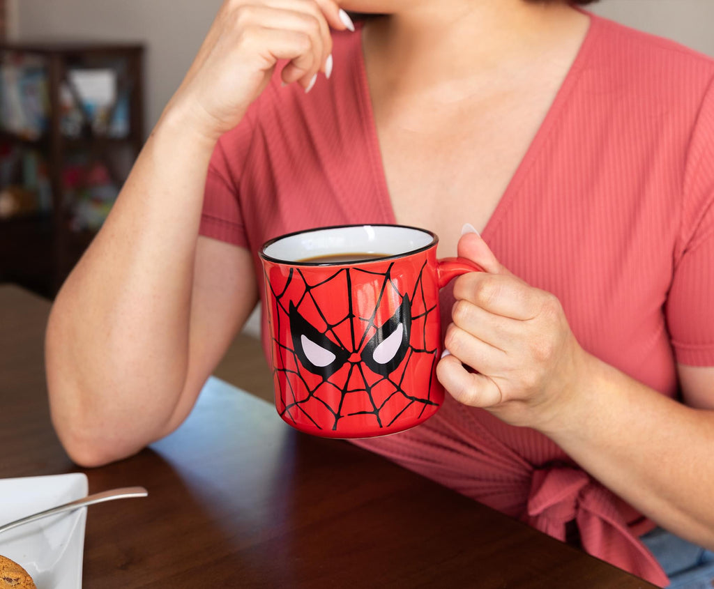 Marvel Spider-Man Face Ceramic Camper Mug | Holds 20 Ounces