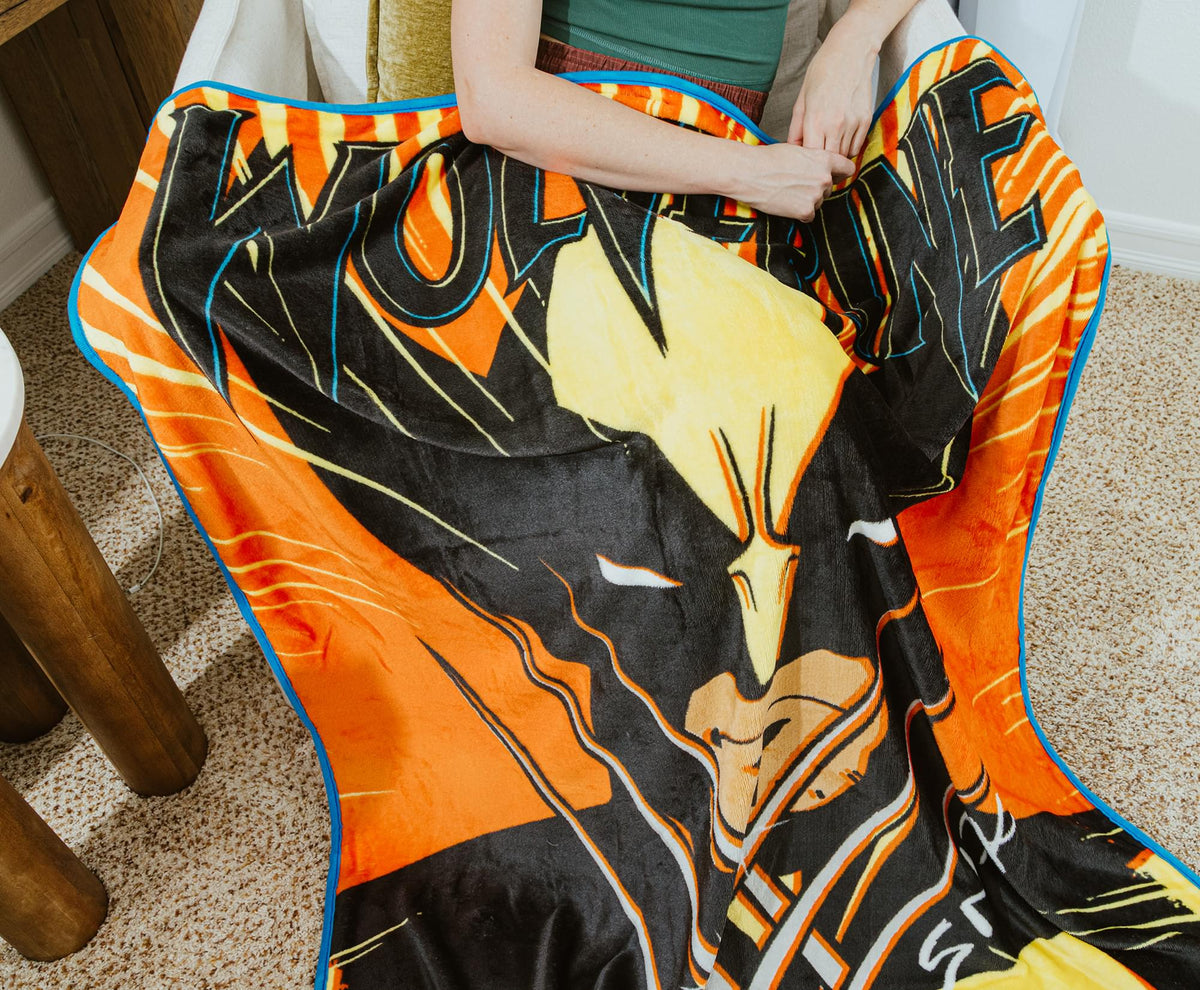 Marvel X-Men Wolverine "Snikt!" Fleece Throw Blanket | 45 x 60 Inches