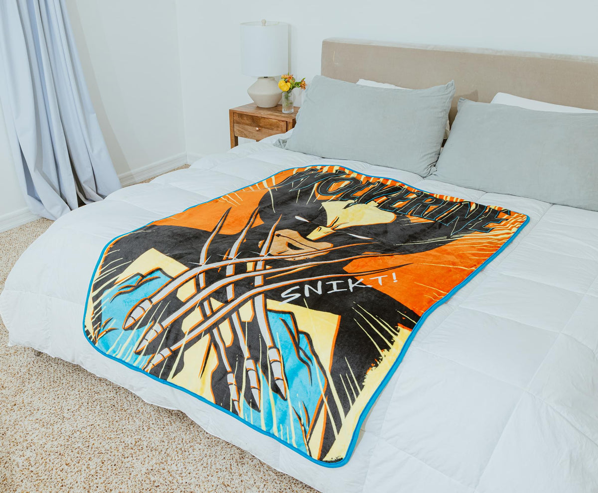 Marvel X-Men Wolverine "Snikt!" Fleece Throw Blanket | 45 x 60 Inches