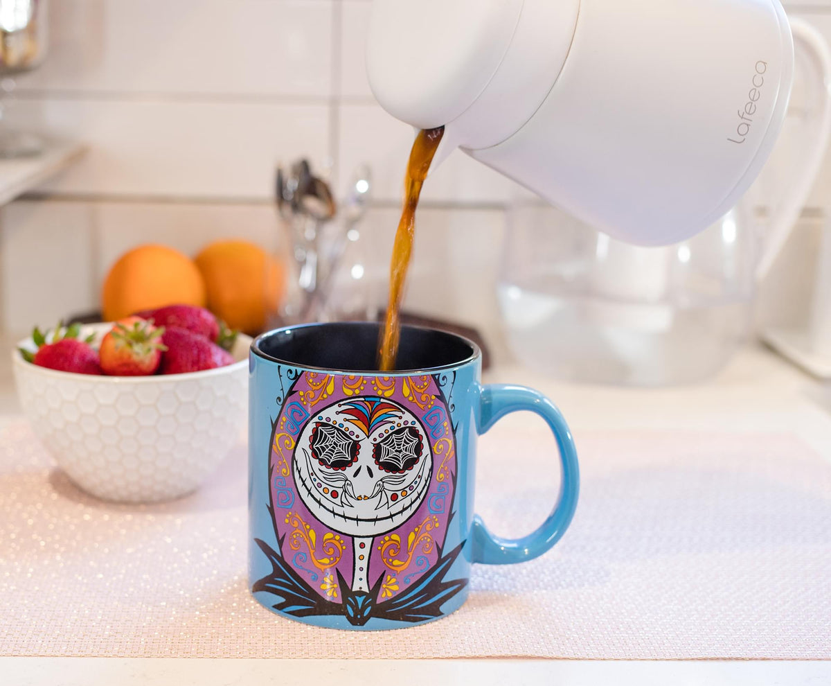 Nightmare Before Christmas Jack & Sally Day of the Dead Ceramic Mug | 20 Ounces